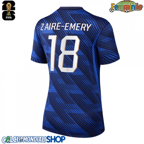 Maglie da calcio Francia Warren Zaire-Emery #18 Prima Maglia Femminile Mondiali 2026  Manica Corta